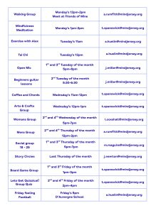 Activities list for the Drop in